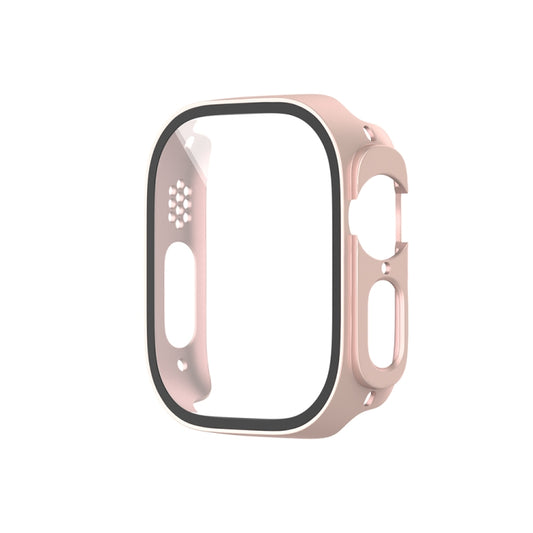 For Apple Watch Ultra 3 / 2 / 1 Ultra 49mm Painting PC Hybrid Tempered Film Integrated Watch Case(Rose Gold) by bashfashion