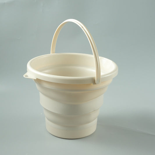 SFSS-01 Portable Silicone Folding Bucket, Capacity:10L(Creamy White) by bashfashion