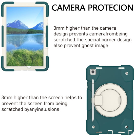 For Samsung Galaxy Tab A11+ / A9+ Silicone Hybrid PC Tablet Case with Shoulders Strap(Blackish Green) by bashfashion