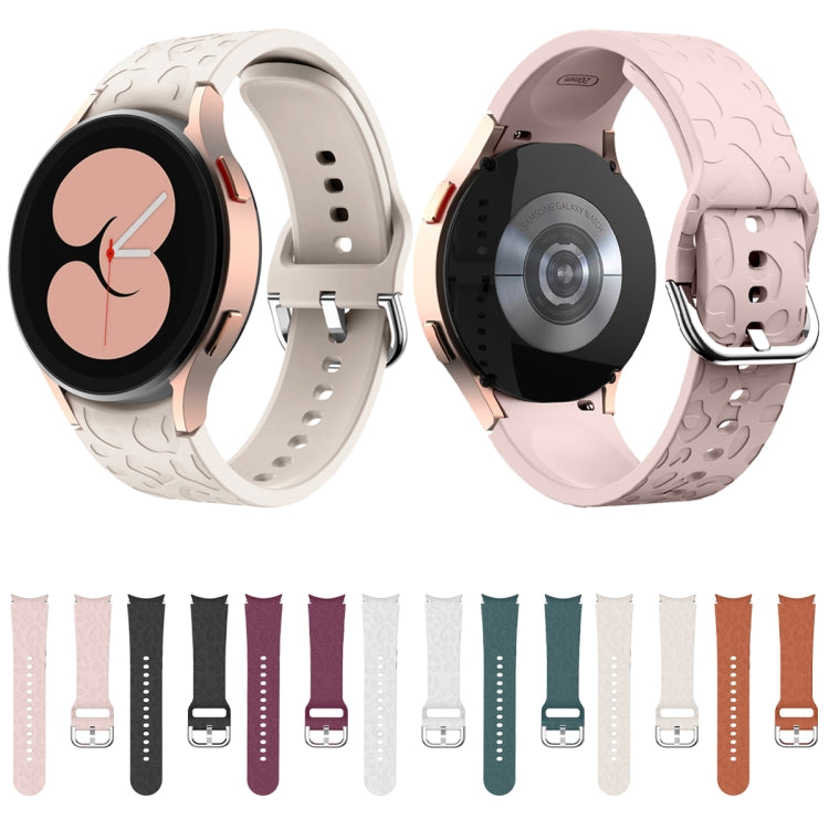 For Samsung Galaxy Watch 6 Leopard Print Embossed Silicone Watch Band(Pink) by bashfashion