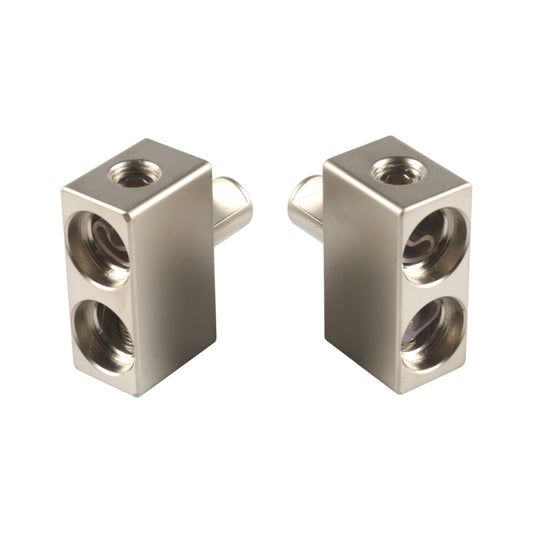 2pcs / Set Car Audio Modification 2 in 1 Wire Power Supply Terminals(Silver) by bashfashion