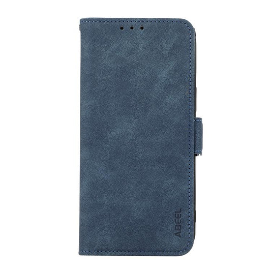 For iPhone 16e ABEEL Frosted Magnetic RFID Leather Phone Case(Blue) by bashfashion