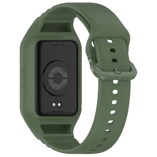For Xiaomi Mi Band 8 Pro Solid Color Integrated TPU Watch Band(Dark Green) by bashfashion