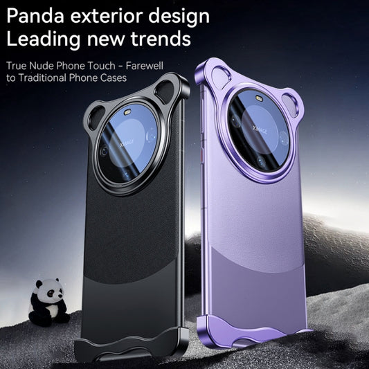 For Huawei Mate 60 Pro+ Frameless Metal Corner Pad Phone Case with Lens Film(Purple) by bashfashion