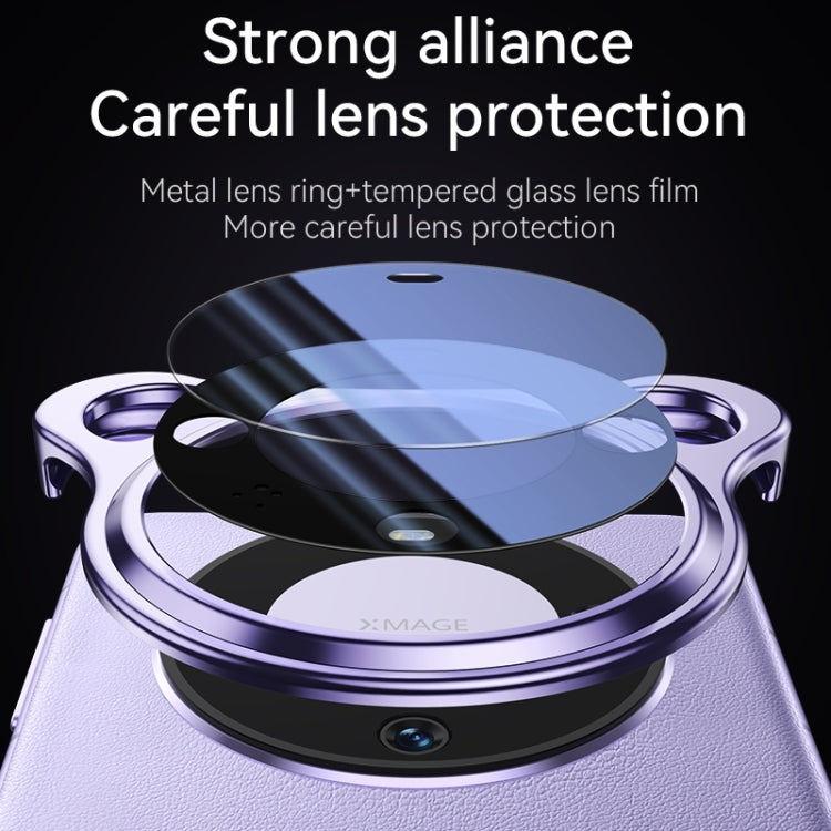 For Huawei Mate 60 Pro+ Frameless Metal Corner Pad Phone Case with Lens Film(Purple) by bashfashion