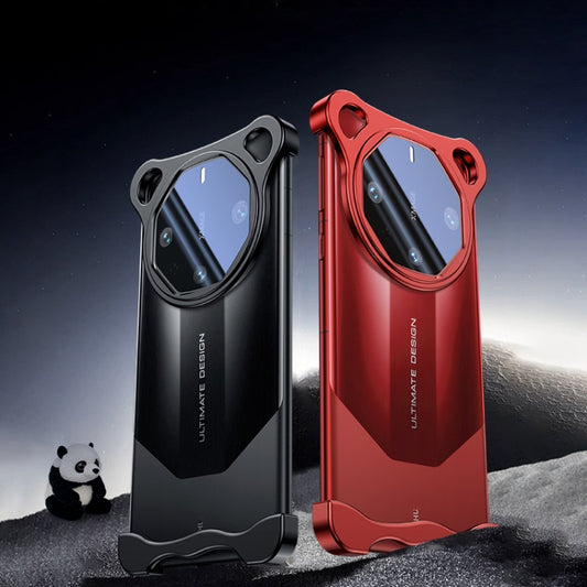 For Huawei Mate 60 RS Ultimate Frameless Metal Corner Pad Phone Case with Lens Film(Red) by bashfashion