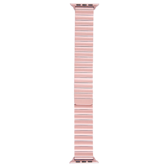 For Apple Watch Series 9 45mm Bamboo Stainless Steel Magnetic Watch Band(Pink) by bashfashion