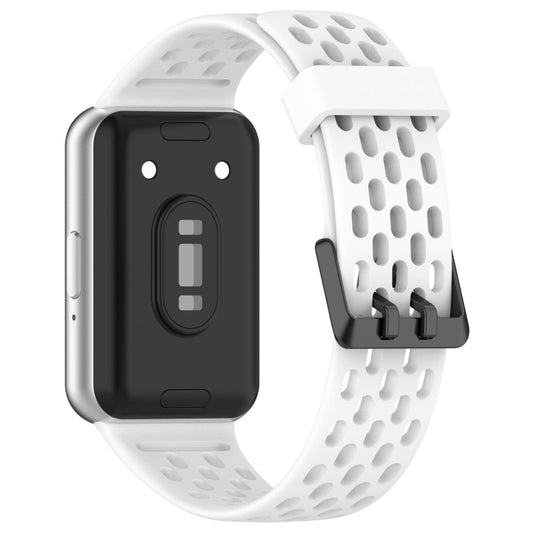 For Samsung Galaxy Fit 3 Hole Style Dual Buckle Silicone Watch Band(White) by bashfashion