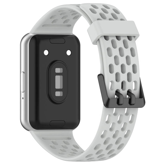 For Samsung Galaxy Fit 3 Hole Style Dual Buckle Silicone Watch Band(Light Grey) by bashfashion