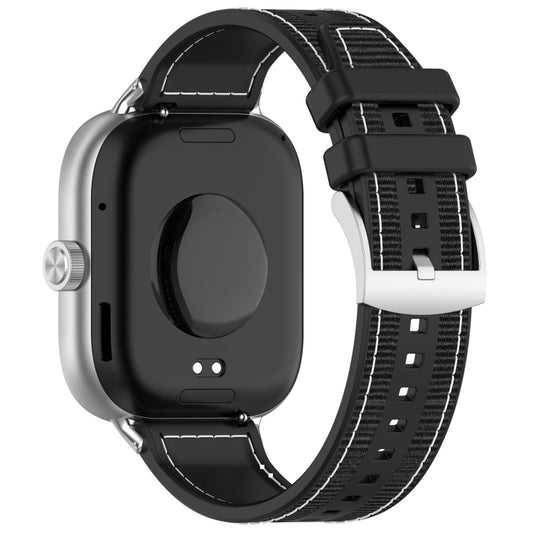 For Xiaomi Smart Band 9 Pro / 8 Pro Official Buckle Hybrid Nylon Braid Silicone Watch Band(Black) by bashfashion