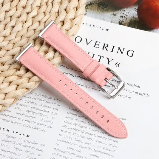 For Honor Band 9 Genuine Leather Watch Band(Pink) by bashfashion