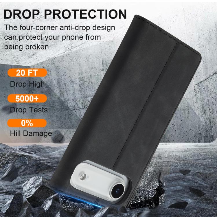 For iPhone Air LC.IMEEKE Strong Magnetism Microfiber Leather Phone Case(Black) by LC.IMEEKE