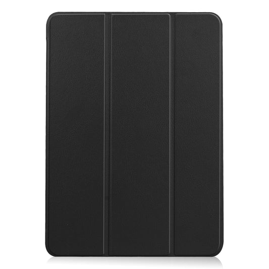 For iPad Air 13 2025 / 2024 Custer Pure Color 3-Fold Holder Smart Leather Tablet Case(Black) by bashfashion