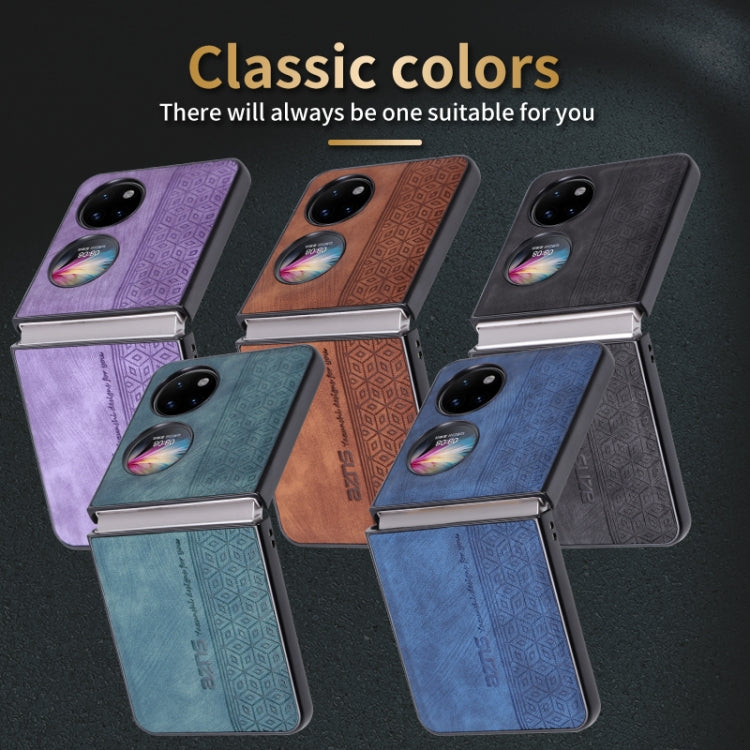 For Huawei Pocket 2 AZNS 3D Embossed Skin Feel Phone Case(Dark Green) by AZNS