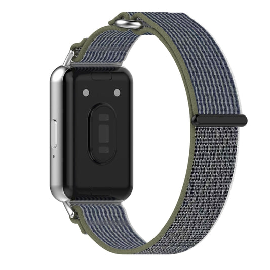 For Samsung Galaxy Fit 3 Loop Nylon Watch Band(Green Grey) by bashfashion