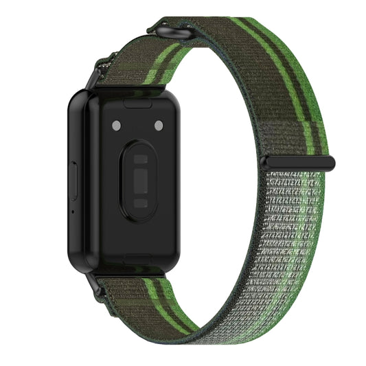 For Samsung Galaxy Fit 3 Loop Nylon Watch Band(Dark Green) by bashfashion