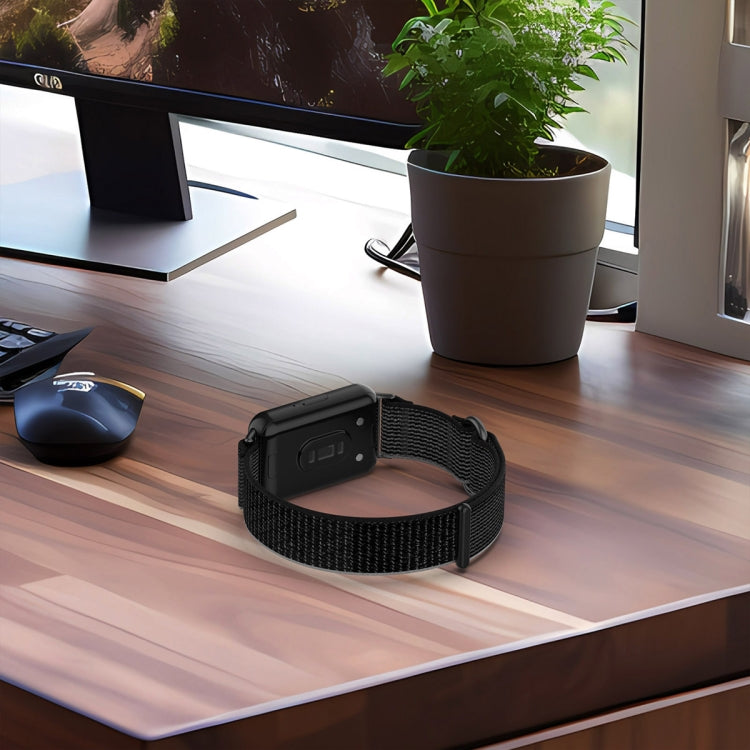 For Samsung Galaxy Fit 3 Loop Nylon Watch Band(Black Grey) by bashfashion