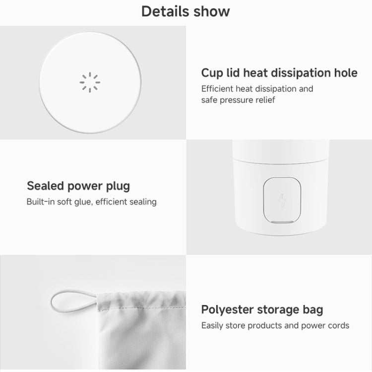 Xiaomi Mijia Smart Portable Electric Heating Cup 2, US Plug(Dark Blue) by Xiaomi
