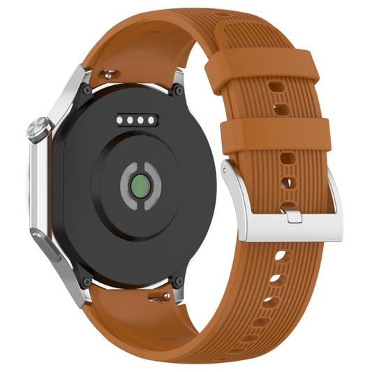 For OPPO Watch X2 Vertical Texture Silicone Watch Band(Brown) by bashfashion