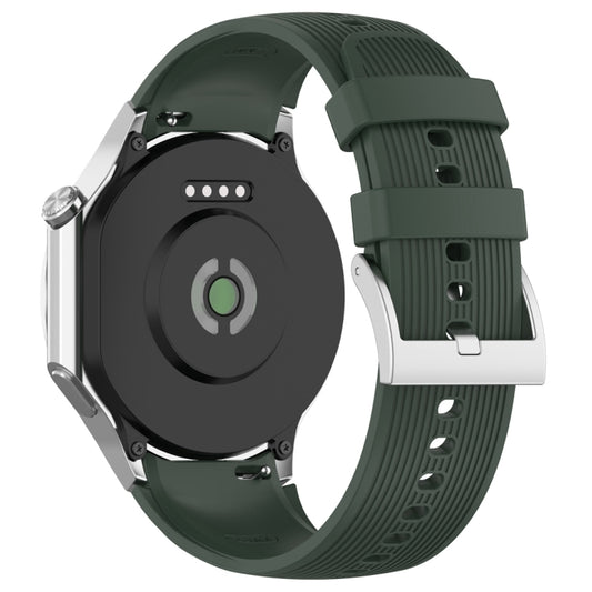 For OPPO Watch X2 Vertical Texture Silicone Watch Band(Dark Green) by bashfashion