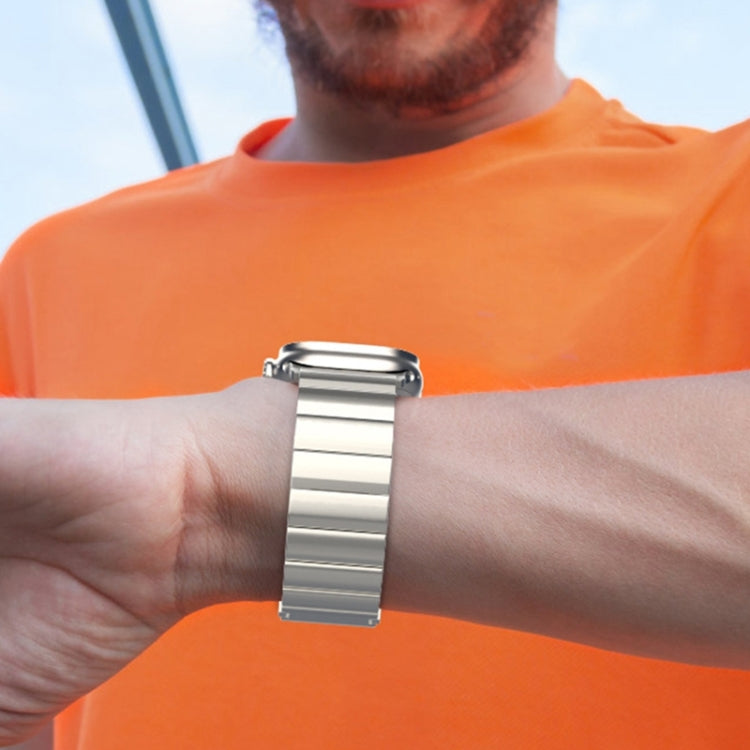 22mm One-Bead Magnetic Buckle Titanium Metal Watch Band(Black) by bashfashion