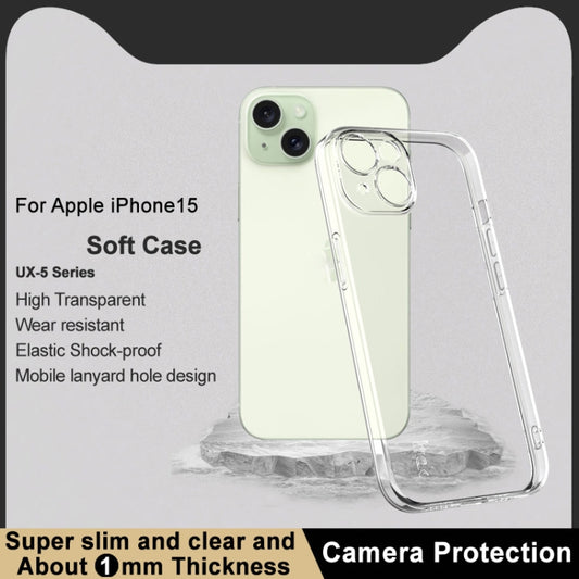 For iPhone 15 IMAK UX-5 Series Transparent TPU Phone Case(Transparent) by imak
