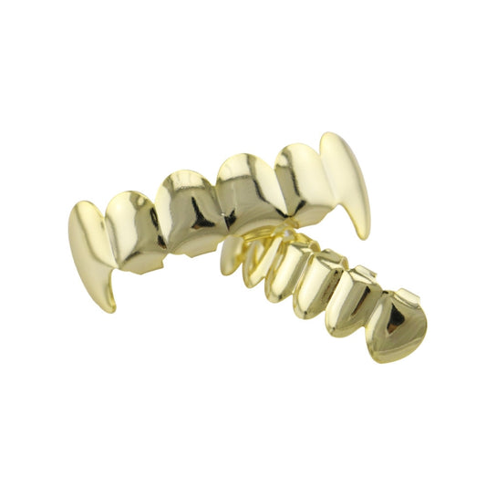 Real Gold Electroplating Halloween Decoration Denture And Tusk Suit COS Props(Gold) by bashfashion