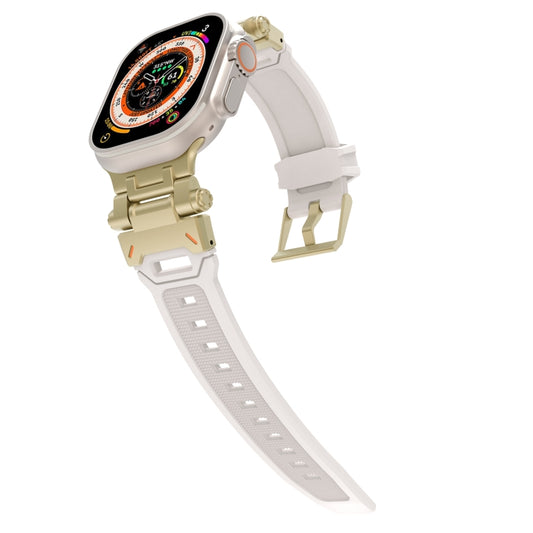 For Apple Watch Series 6 44mm Stainless Steel Connector TPU Watch Band(Gold Starlight) by bashfashion