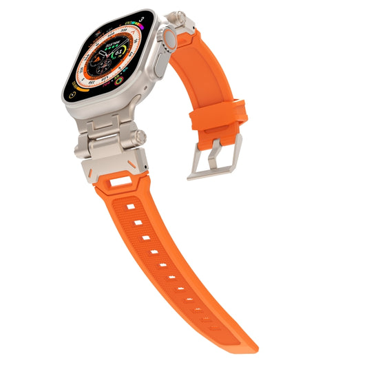 For Apple Watch Series 2 42mm Stainless Steel Connector TPU Watch Band(Titanium Orange) by bashfashion