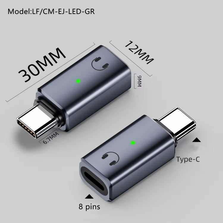 8 Pin Female to Type-C Male Adapter Hi-Fi Audio Sound Card Connector(Grey) by bashfashion
