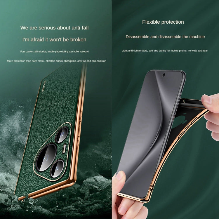 For Huawei Pura 70 Ultra SULADA TPU + Litchi Texture Leather Phone Case(Green) by SULADA