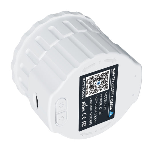 V12 2K WiFi HD Telescope Eyepiece Outdoor Portable Mirror Camera(White) by bashfashion