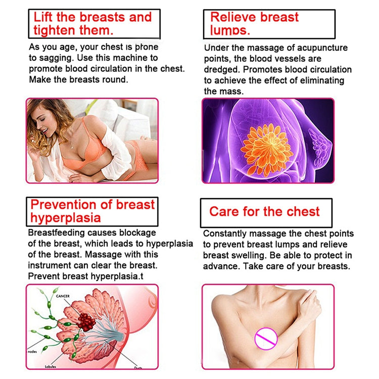 Portable USB Charging Chest Electric Massage Instrument, Style:Remote Control(C Cup) by bashfashion