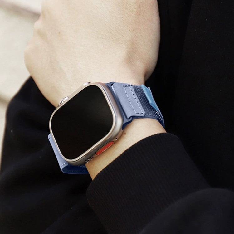 For Apple Watch Series 9 41mm Loop Woven Nylon Watch Band(Dark Blue) by bashfashion