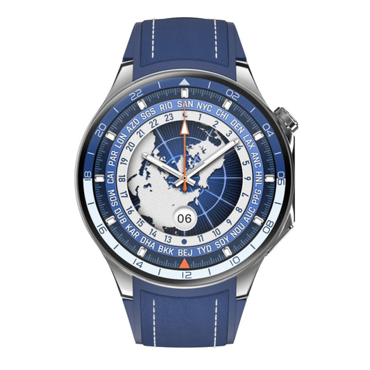 HD Watch X 1.43 inch IP68 BT5.3 Sport Smart Watch, Support Bluetooth Call / Sleep / Blood Oxygen / Heart Rate / Blood Pressure Health Monitor(Blue Leather + Blue Silicone Strap) by bashfashion