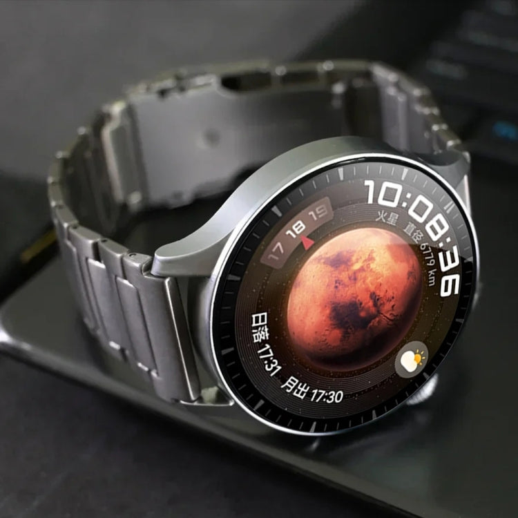 22mm Dual Safety Buckle Titanium Alloy Watch Band(Black) by bashfashion