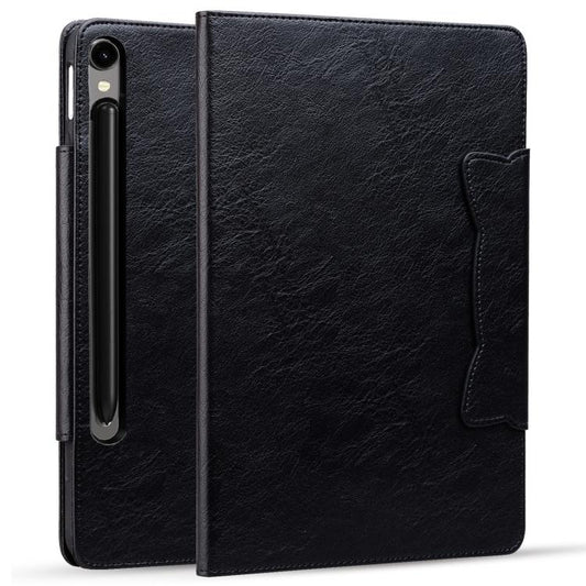 For Samsung Galaxy Tab S10 FE+ Cat Buckle Leather Tablet Case(Black) by bashfashion