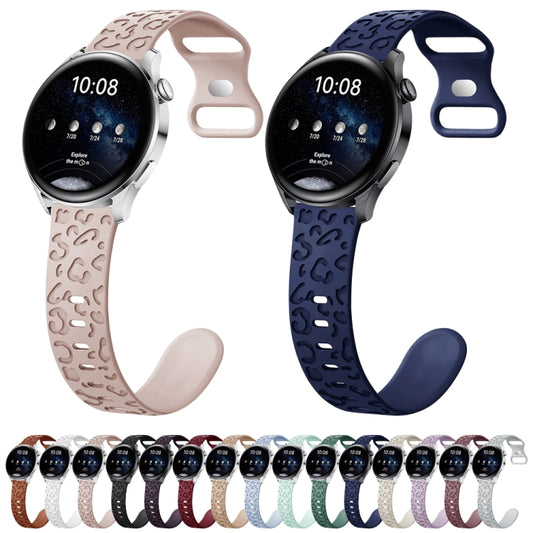 22mm Concave Leopard Print Butterfly 8-shaped Buckle Silicone Watch Band(Black) by bashfashion