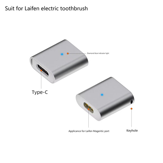 For Laifen Electric Toothbrush Magnetic Charging Adapter(Type-C Female to Straight Head) by bashfashion