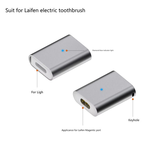 For Laifen Electric Toothbrush Magnetic Charging Adapter(8 Pin Female to Straight Head) by bashfashion