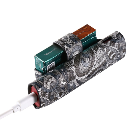 For IQOS ILUMA i ONE Electronic Cigarette Cashew Flower Portable PU Storage Bag(Black) by bashfashion