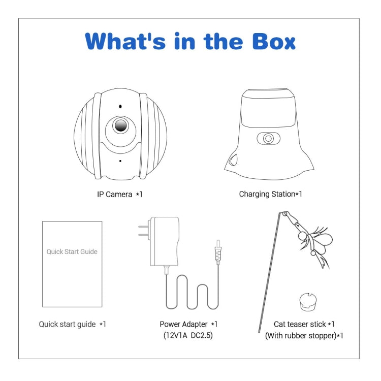 ESCAM QF011 2MP Smart Pet Robot Camera with Night Vision & APP Remote Control(EU Plug) by ESCAM