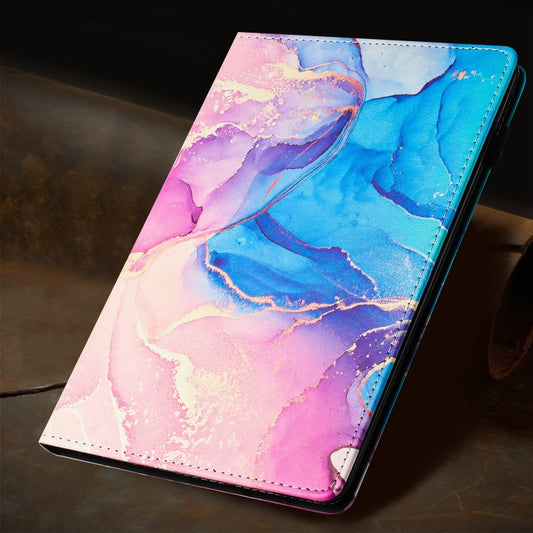 For Samsung Galaxy Tab A 10.1 2019 /T510 Marble Litchi Leather Tablet Case(Pink Blue) by bashfashion