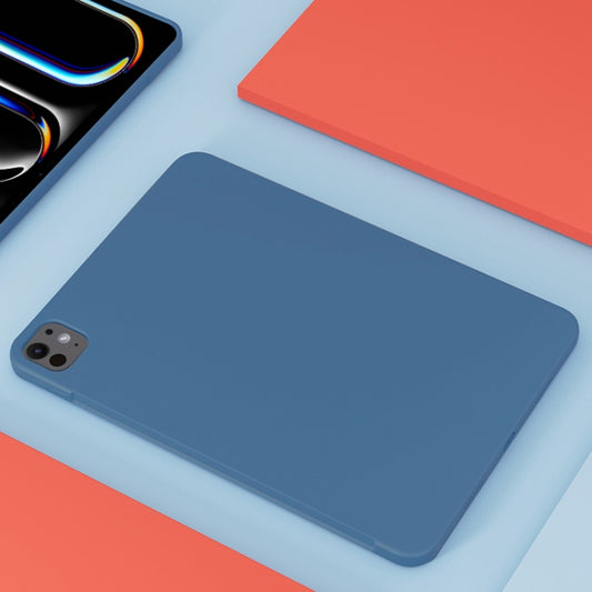 For iPad Pro 13 2025 / 2024 Mutural Silicone Microfiber Tablet Case(Midnight Blue) by Mutural