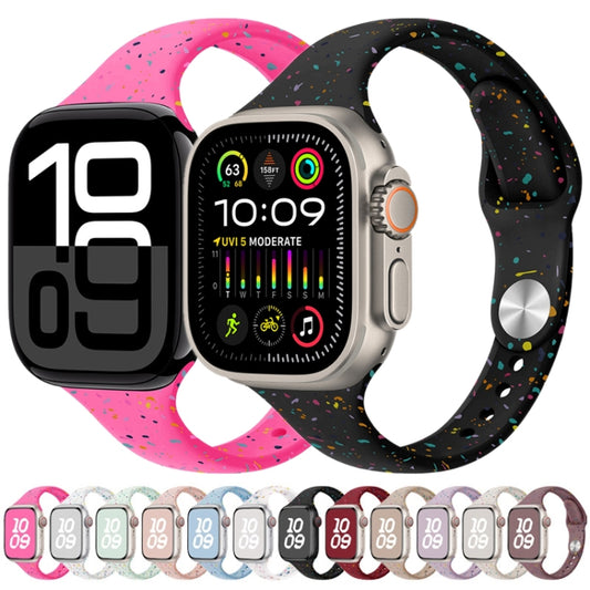 For Apple Watch Ultra 49mm Slim Style Colorful Dots Silicone Watch Band(Pink Sand) by bashfashion