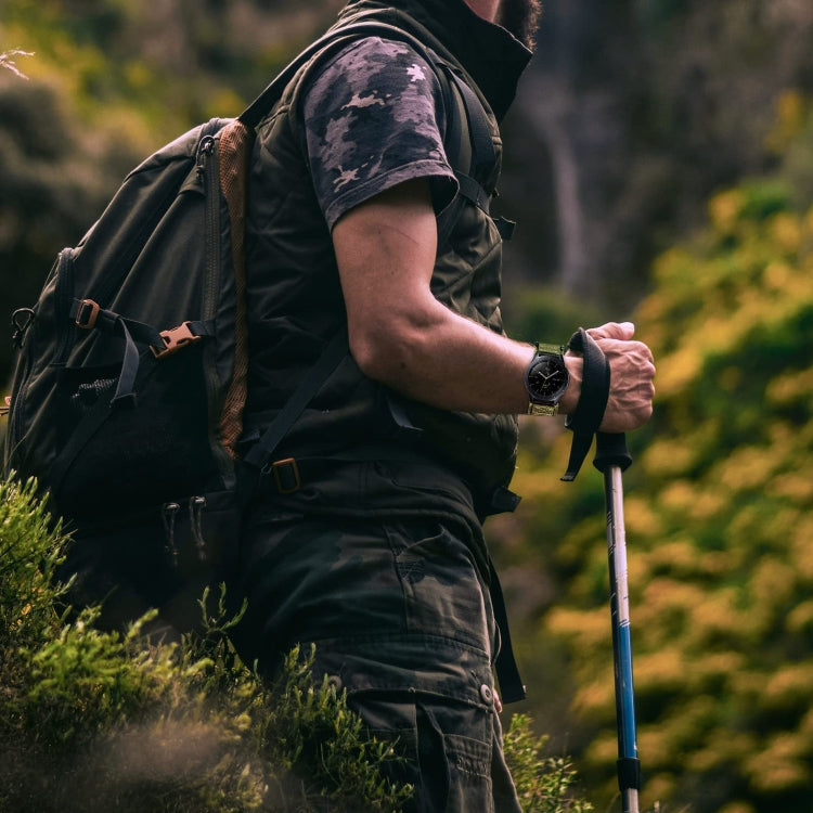 22mm Nylon Canvas Hook And Loop Fastener Watch Band(Grey Camouflage) by bashfashion