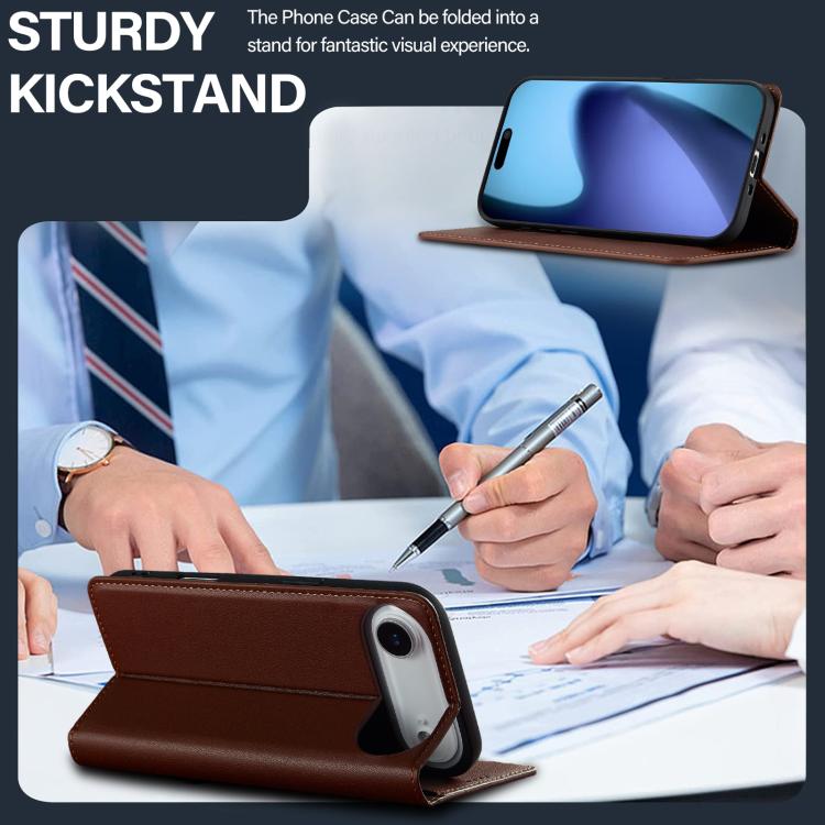 For iPhone Air LC.IMEEKE L1 Series Frosted Fine Texture PU Phone Case(Brown) by LC.IMEEKE