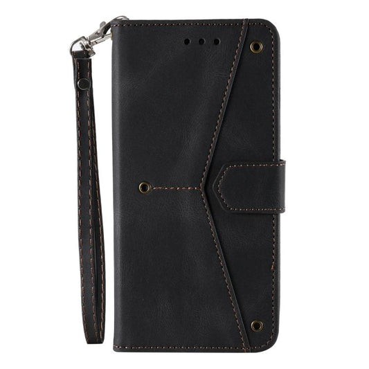 For iPhone 16e Nail Skin Feel Stitching Calf Texture Leather Phone Case(Black) by bashfashion