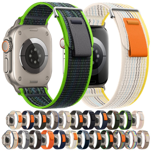 For Apple Watch Ultra 49mm Dual-Section Loop Nylon Watch Band(Green Grey) by bashfashion
