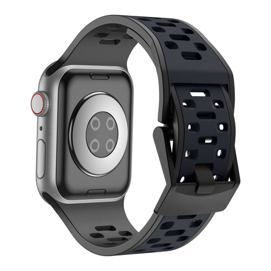 For Apple Watch Ultra 49mm Meteorite Two-color Silicone Watch Band(Black Grey) by bashfashion